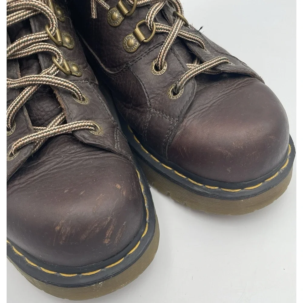 Dr. Doc Martens Boots Brown DM Leather Work (11303) Chunky AW004 Men's 11 US Y2K